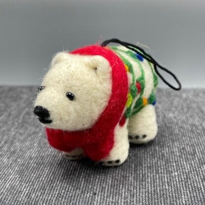 Felted Holiday Polar Bear